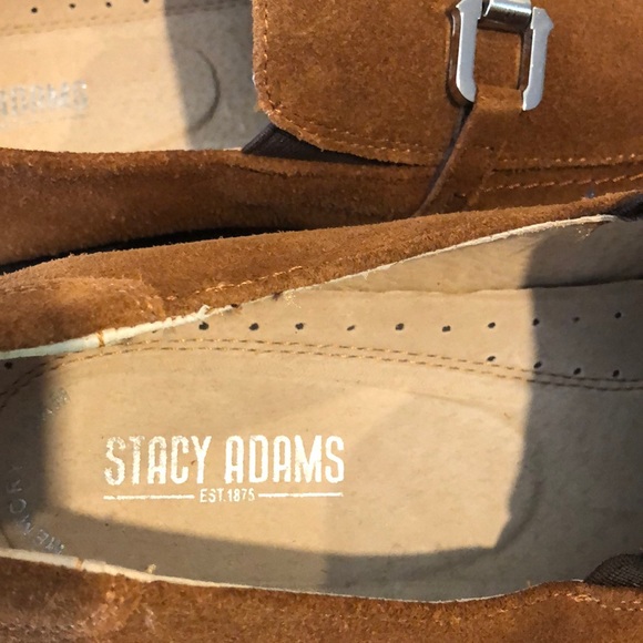 Stacy Adams "Gulliver" Genuine Leather Suede Silver Bracelet Loafer Shoes 12 - Picture 5 of 8
